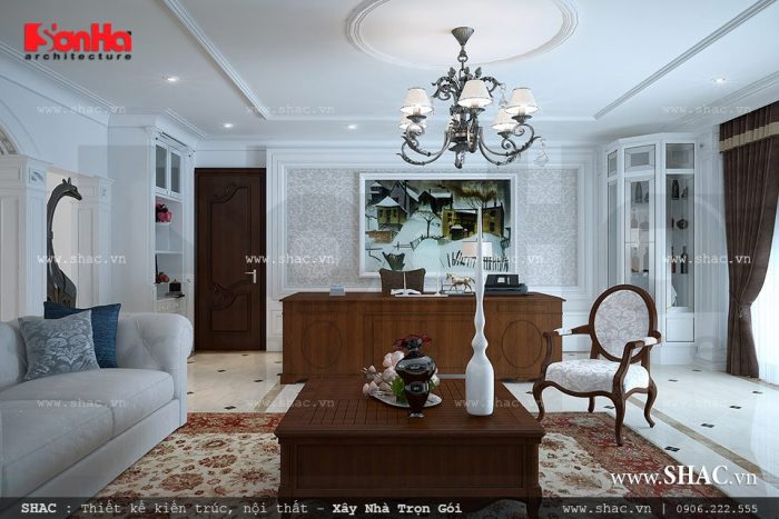 Nội thất phòng khách cổ điển đơn giản