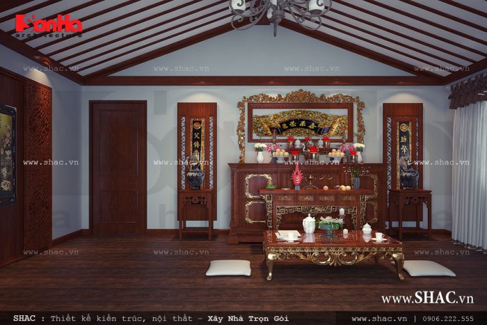 Nội thất phòng thờ kiểu á Đông