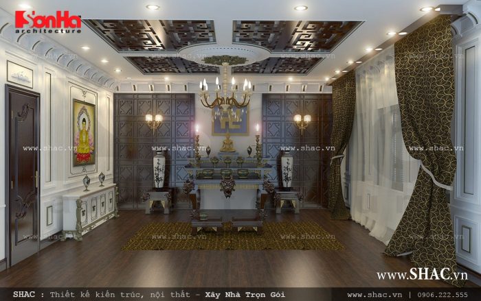 Nội thất phòng thờ tôn nghiêm