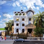 Phối cảnh biệt thự kiểu Pháp đẹp