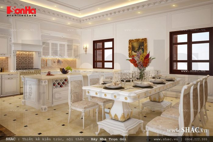 Phòng ăn đẹp cho biệt thự kiểu Pháp