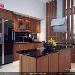 Phòng bếp đẹp với nội thất gỗ