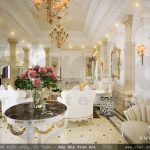 Nội thất phòng khách đẹp, bàn nghế phòng khách kiểu cổ điển pháp