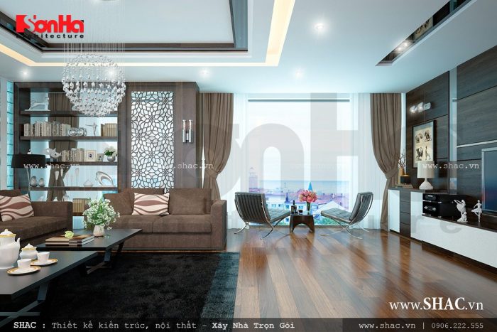 phòng khách rộng, nội thất phòng khách hiện đại, phòng khách cao tầng