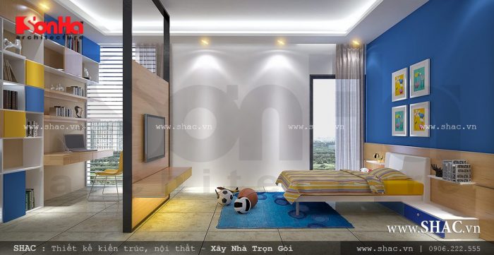 Thiết kế phòng ngủ cho con, phòng ngủ đẹp cho con trai