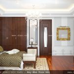 Phòng ngủ sàn gỗ đẹp cho biệt thự lâu đài
