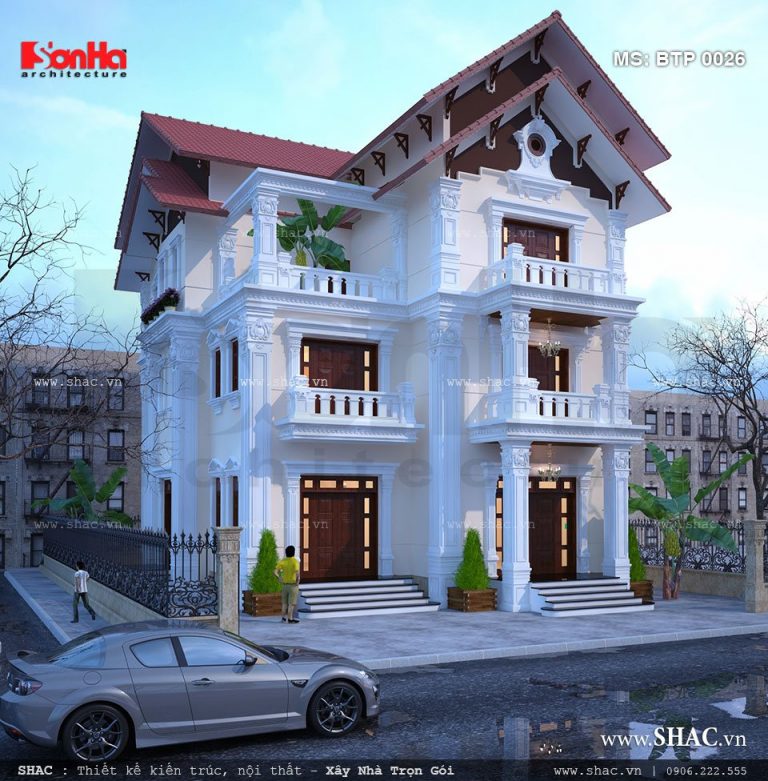 Thiết kế biệt thự Pháp 3 tầng diện tích 285m2 tại Quảng Ninh, thiet ke biet thu phap 3 tang 285m2 tai quang ninh
