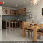 Thiết kế nội thất phòng ăn đẹp và thoáng, nội thất gỗ cho phòng ăn hiện đại