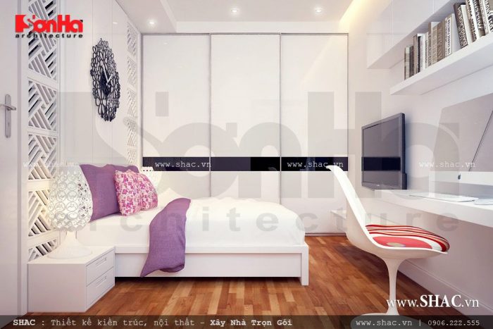 phòng ngủ đẹp, phòng ngủ màu trắng đẹp, nội thất phòng ngủ hiện đại