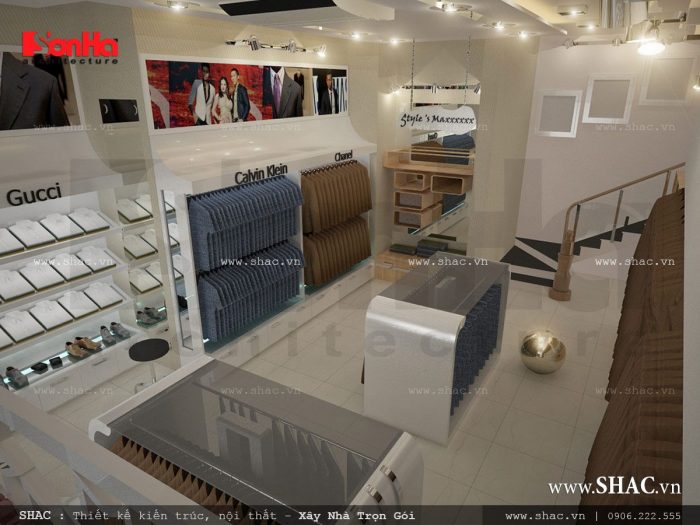 thiết kế nội thất shop kinh doanh bán hàng ở nhà ống