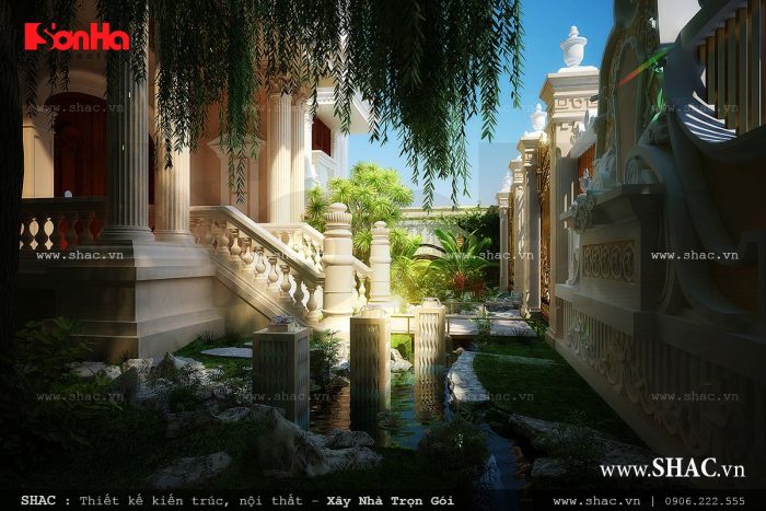 Mẫu tiểu cảnh sân vườn của biệt thự đẹp