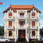 Mẫu biệt thự Pháp 4 tầng mái ngói đẹp