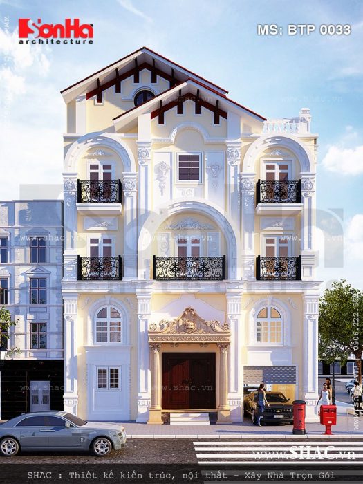 Mẫu biệt thự kiểu Pháp 4 tầng