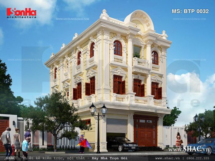 Mẫu biệt thự 3 tầng kiến trúc Pháp
