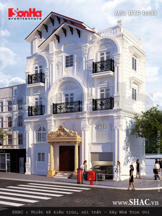 Mẫu biệt thự kiểu Pháp 4 tầng