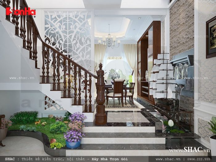 Mẫu cầu thang tiểu cảnh đẹp