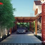 thiết kế gara để xe ngoài trời cho biệt thự