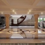 Không gian tầng hầm được thiết kế làm gara cho biệt thự