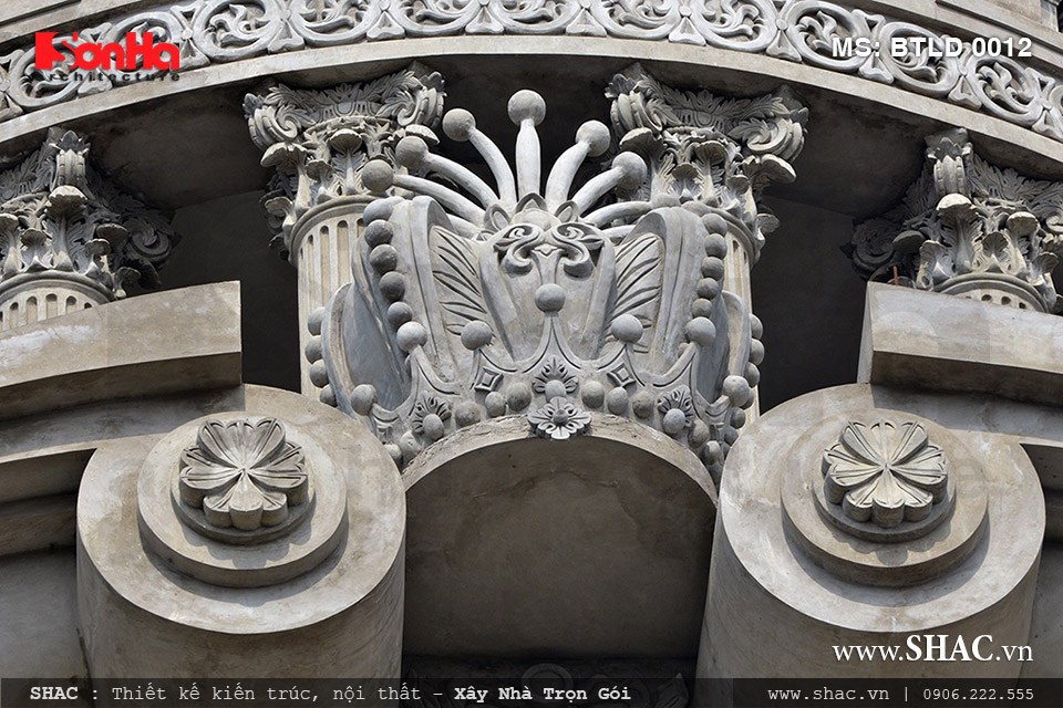 thiết kế hoa văn kiến trúc tinh xảo cho biệt thự dát vàng