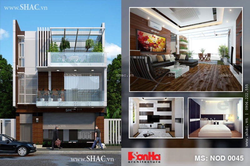 Nhà ống hiện đại 3 tầng kết hợp kinh doanh