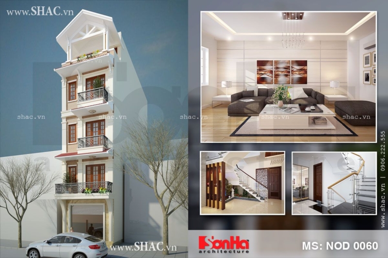 Thiết kế nhà ống kiến trúc hiện đại 5 tầng