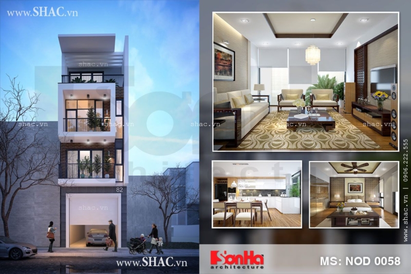 nhà ống 4 tầng hiện đại