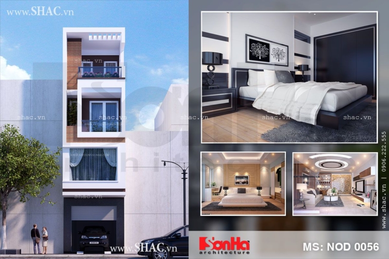 Thiết kế nhà phố 4 tầng kiểu hiện đại