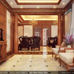 Phòng khách cổ điển cho biệt thự Pháp