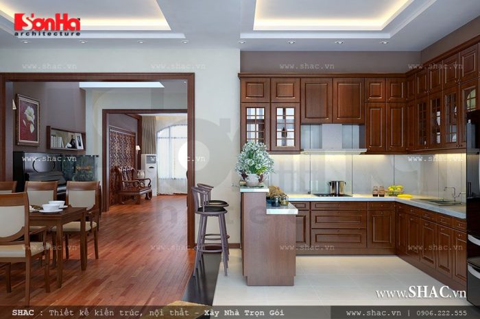 Mẫu phòng bếp ăn cho nhà ống