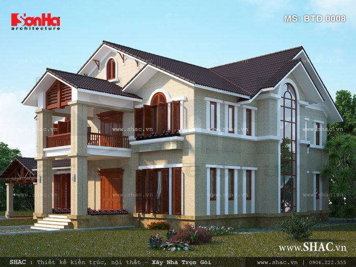 Thiết kế kiến trúc biệt thự hiện đại 2 tầng