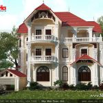 Thiết kế kiến trúc biệt thự Pháp 3 tầng