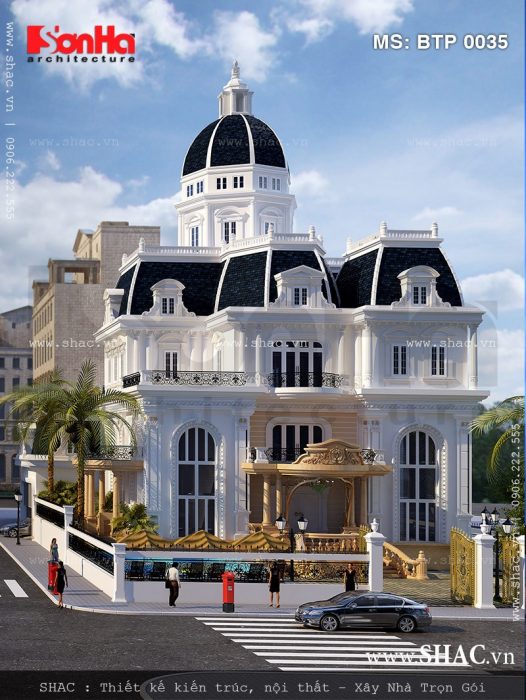 Biệt thự cổ điển kiến trúc Pháp 3 tầng