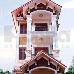 Kiến trúc ngoại thất nhà lô 3 tầng kiểu Pháp