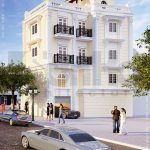 Thiết kế mặt sau cho biệt thự 4 tầng kiểu Pháp