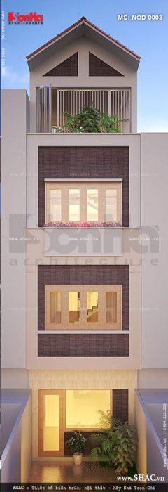 Kiến trúc mặt sau nhà ống 4 tầng