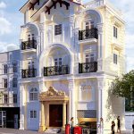 Mặt tiền biệt thự 4 tầng kiến trúc Pháp đẹp