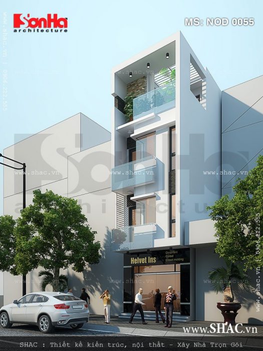 Thiết kế mẫu nhà phố 4 tầng đẹp