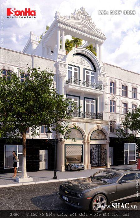 Mẫu nhà lô 4 tầng kiểu cổ điển