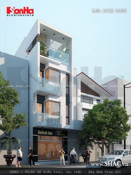 Nhà phố 4 tầng phong cách hiện đại