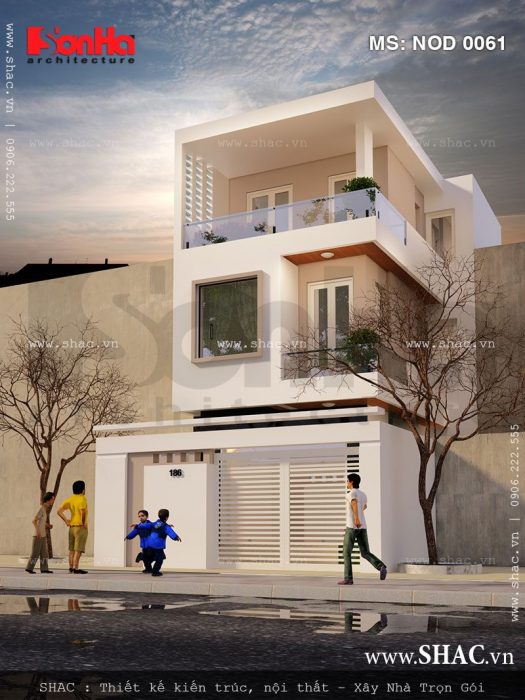 Mẫu nhà lô phố hiện đại 3 tầng đẹp
