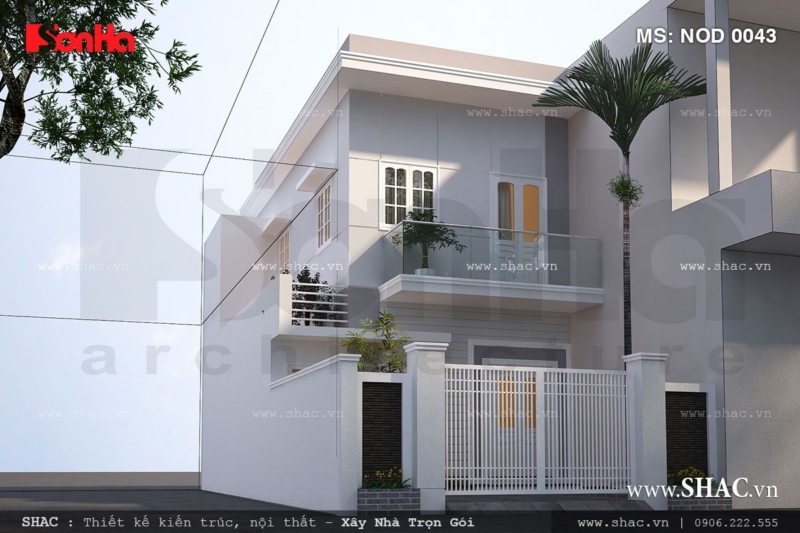 Thiết kế nhà ống 2 tầng hiện đại