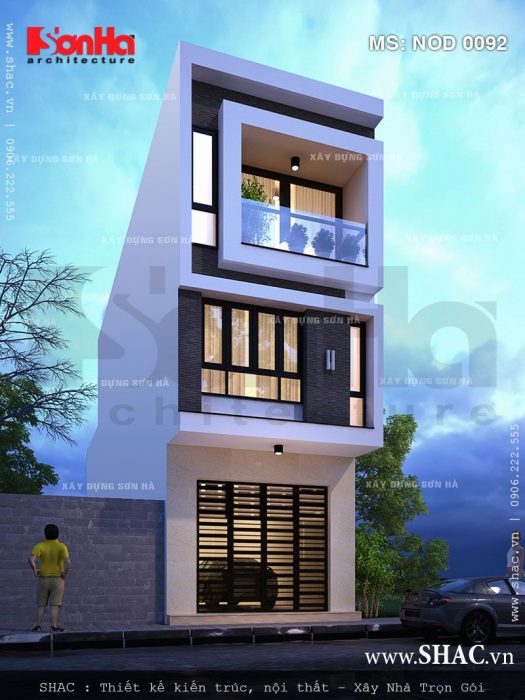 Mẫu nhà ống hiện đại 3 tầng đẹp