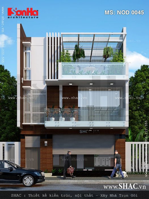Nhà ống hiện đại 3 tầng kết hợp kinh doanh