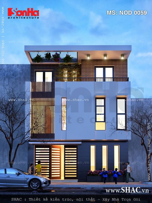 Thiết kế nhà ống hiện đại 3 tầng