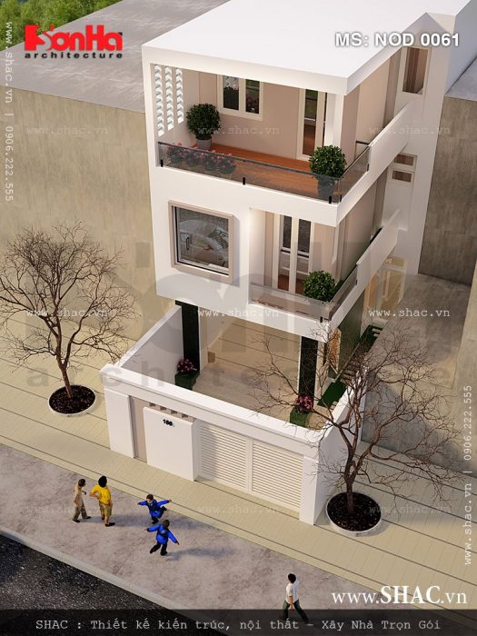 Thiết kế nhà ống 3 tầng hiện đại