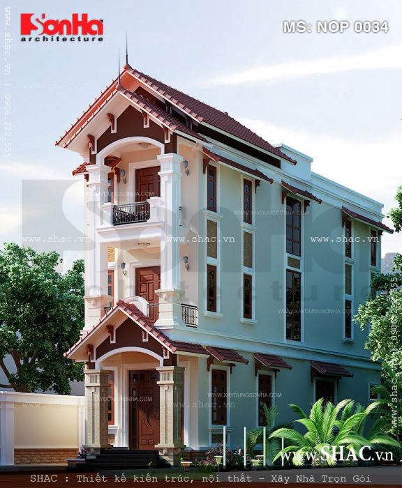 Mẫu nhà ống 3 tầng kiểu Pháp