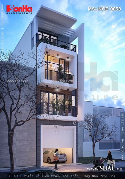 Mẫu nhà ống 4 tầng hiện đại