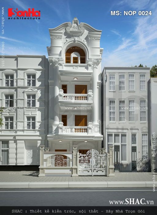 Mẫu thiết kế nhà ống 4 tầng kiểu Pháp