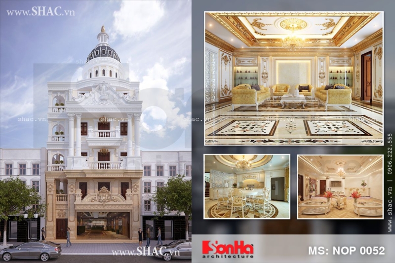 Mẫu nhà ống bán biệt thự kiểu Pháp 5 tầng