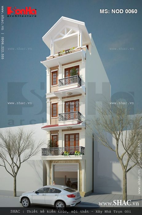 Mẫu nhà ống 5 tầng hiện đại